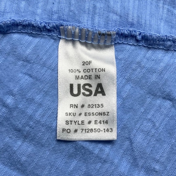 Fresh Produce Cotton Slub Tee Blue Oversized Scoop Neck Boxy T-Shirt One Size - Picture 9 of 10